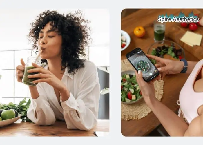 Image of woman looking into her diet and fat freezing Kelvindale to improve her health