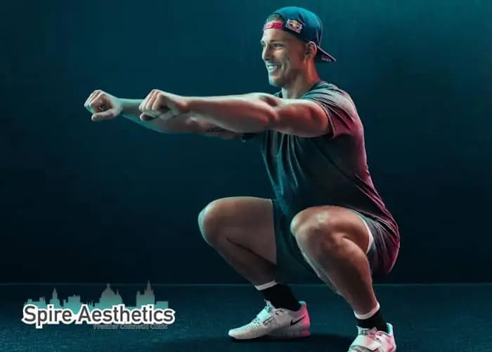Image of man build leg muscle Kelvindale through exercise